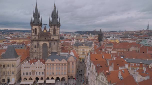 Prag Tjeckien Mars 2017 Vackra Byggnader Prague City — Stockvideo
