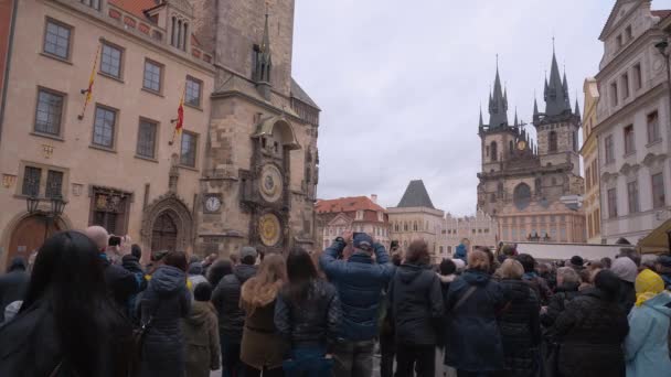 Människor Som Vandrar Prag Prag Tjeckien Mars 2017 — Stockvideo