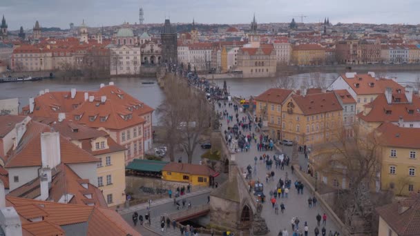 Personnes Marchant Prague Prague République Tchèque Mars 2017 — Video