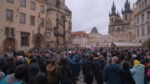Persone Che Camminano Praga Repubblica Ceca Marzo 2017 — Video Stock