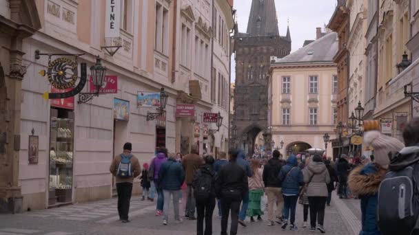 Menschen Fuß Prag Prag Tschechische Republik März 2017 — Stockvideo