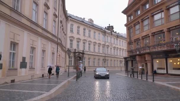 Människor Som Vandrar Prag Prag Tjeckien Mars 2017 — Stockvideo