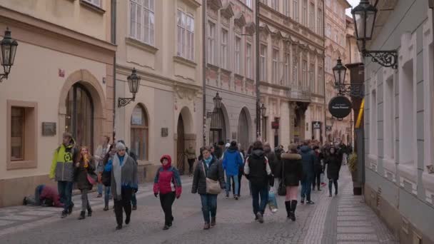 Mensen Lopen Praag Praag Tsjechische Republiek Maart 2017 — Stockvideo
