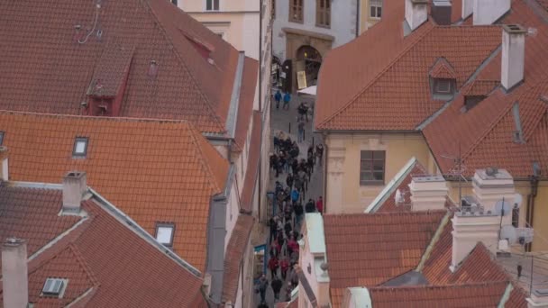 Människor Som Vandrar Prag Prag Tjeckien Mars 2017 — Stockvideo