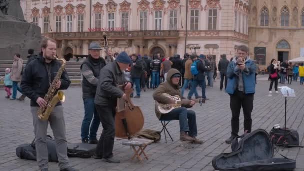 Insanlar Prag Prag Çek Cumhuriyeti Şubat 2017 — Stok video