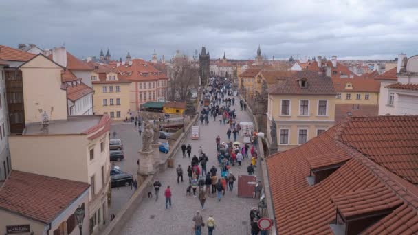 Personas Caminando Praga Praga República Checa Marzo 2017 — Vídeos de Stock