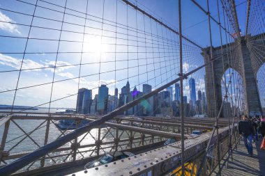 Manhattan skyline - görünümü Brooklyn Köprüsü New York - Manhattan - New York - 1 Nisan 2017