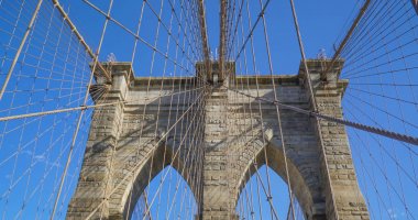 Brooklyn Köprüsü'nün New York - bir ünlü Simgesel Yapı-Manhattan - New York - 1 Nisan 2017