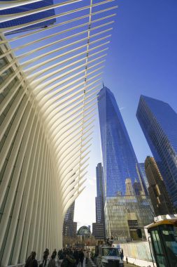 Modern mimari - Ground Zero - Manhattan - New York - 1 Nisan 2017 Westfield Dünya Ticaret Merkezi'nde