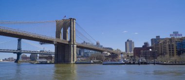 Brooklyn Köprüsü'nün New York - bir ünlü Simgesel Yapı-Manhattan - New York - 1 Nisan 2017