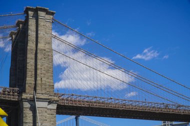 Brooklyn Köprüsü'nün New York - bir ünlü Simgesel Yapı-Manhattan - New York - 1 Nisan 2017