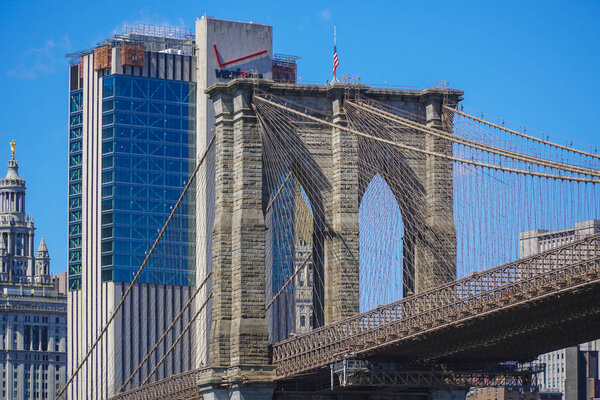 Brooklyn Bridge New York - a famous landmark- MANHATTAN - NEW YORK