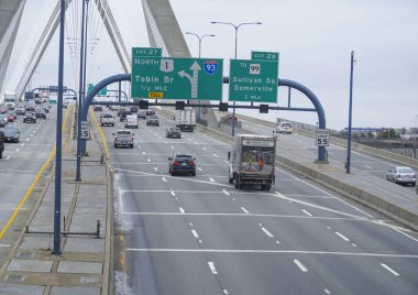 Leonard s. Zakim Bunker Hill köprü Boston - Boston, Massachusetts - 3 Nisan 2017