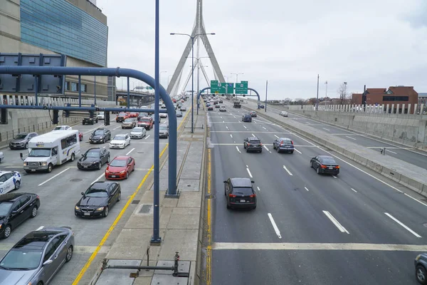 Stock image Leonard P. Zakim Bunker Hill Bridge in Boston - BOSTON , MASSACHUSETTS - APRIL 3, 2017