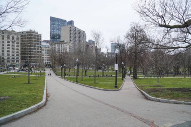 Boston Common - Şehir Merkezi - Boston, Massachusetts bir park - yürür 3 Nisan 2017 rahatlatıcı
