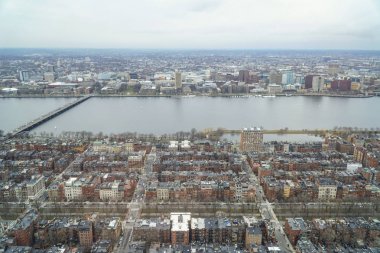 Boston ve Charles Nehri - Boston, Massachusetts - 3 Nisan 2017 havadan görünümü
