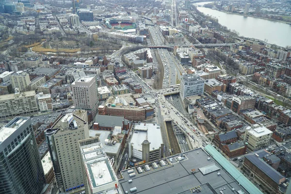 Vista aerea sulla città di Boston - BOSTON, MASSACHUSETTS - 3 APRILE 2017 — Foto Stock
