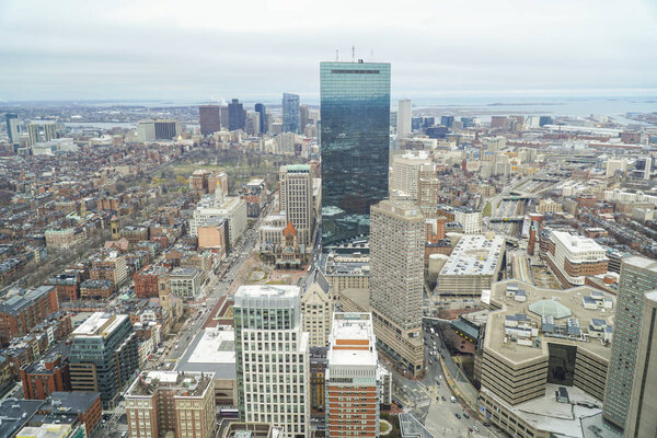 Comcast Tower in the city of Boston - aerial view - BOSTON , MASSACHUSETTS