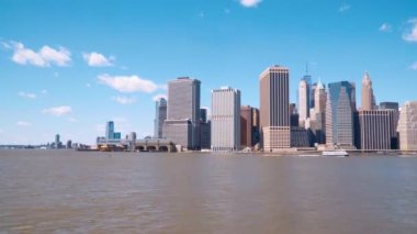 Güzel New York silüeti - Manhattan 'ın finans bölgesi