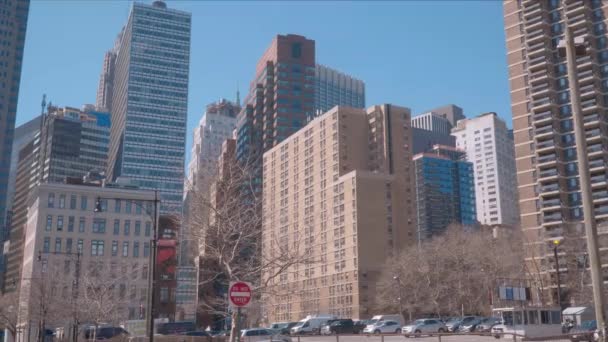 Skyskraporna i Manhattan Financial District — Stockvideo