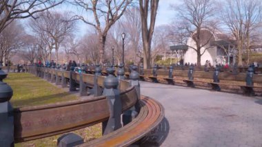 Central Park 'taki banklar New York - dinlenmek için güzel bir yer