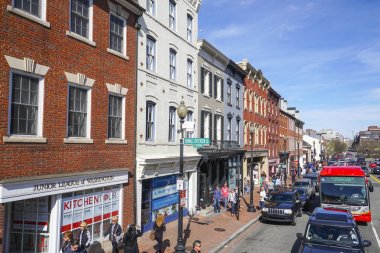 Tipik streetview Georgetown Washington - Washington Dc - Columbia - 7 Nisan 2017