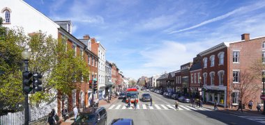 Tipik streetview Georgetown Washington - Washington Dc - Columbia - 7 Nisan 2017