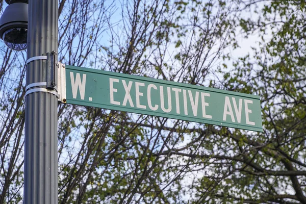 Ulica znak Executive Avenue w Washington - Waszyngton - Columbia - 7 kwietnia 2017 r. — Zdjęcie stockowe