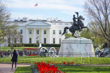 Güzel Lafayette Square Washington güneşli bir günde - Washington Dc - Columbia - 7 Nisan 2017