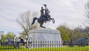 Heykel Lafayette Meydanı önünde Beyaz Saray - Washington Dc - Columbia - 7 Nisan 2017
