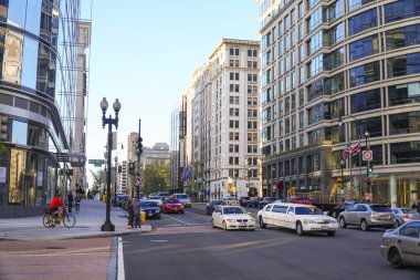 Cadde görünümü Downtown Washington - Washington Dc - Columbia - 7 Nisan 2017