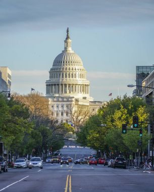 Famous US Capitol in Washington DC - WASHINGTON DC - COLUMBIA - APRIL 7, 2017 clipart