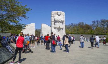 Martin Luther King Memorial Washington - Washington Dc - Columbia - 7 Nisan 2017 gelen turist