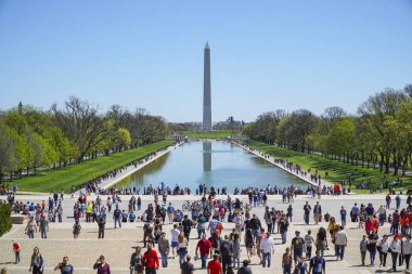 Washington - yansıtan havuzu Lincoln Memorial - Washington Dc - Columbia - 7 Nisan 2017 gezi