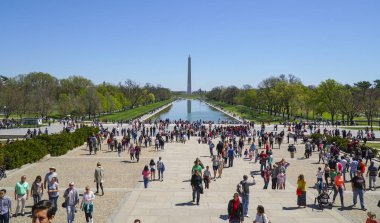 Başlıca turistik cazibe Washington - Lincoln Memorial - Washington Dc - Columbia - 7 Nisan 2017