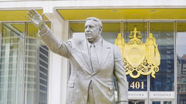 Frank Rizzo kahraman-kötü adam Belediye Başkanı Philadelphia - Philadelphia - Pennsylvania - 6 Nisan 2017 heykeli