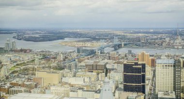 Havadan görünümü Şehir Philadelphia - Philadelphia - Pennsylvania - 7 Nisan 2017