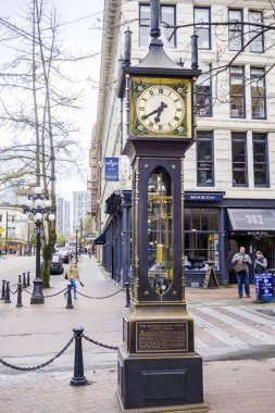 Güzel bir Buhar saat Vancouver - bir ünlü dönüm noktası eski şehir - Vancouver - Kanada - 12 Nisan 2017