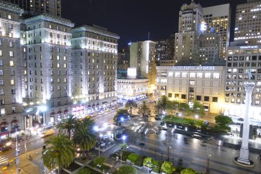 Popüler yeri San Francisco - Union Square geceleri - San Francisco - California - 17 Nisan 2017