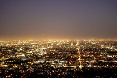 Los Angeles gece - Los Angeles - California - 19 Nisan 2017 tarafından üzerinde şaşırtıcı havadan görünümü