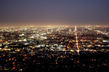 Los Angeles gece - Los Angeles - California - 19 Nisan 2017 tarafından üzerinde şaşırtıcı havadan görünümü