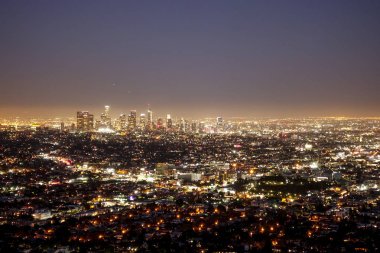 Şehir ışıkları Los Angeles - şaşırtıcı anteni - Los Angeles - California - 19 Nisan 2017 görüntüleyin.