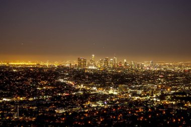 Los Angeles gece - Los Angeles - California - 19 Nisan 2017 tarafından üzerinde şaşırtıcı havadan görünümü