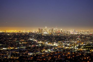 Şehir ışıkları Los Angeles - şaşırtıcı anteni - Los Angeles - California - 19 Nisan 2017 görüntüleyin.