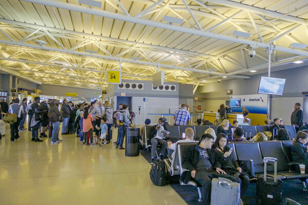 Concourse at Dallas Fort Worth Airport DALLAS - TEXAS - APRIL 10, 2017