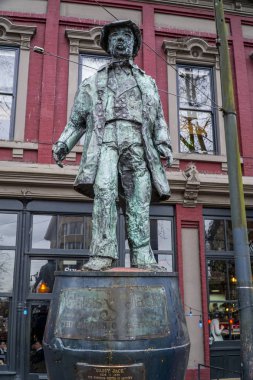 Gazlı Jack heykel - kurucusu Gastown Vancouver - Vancouver - Kanada - 12 Nisan 2017