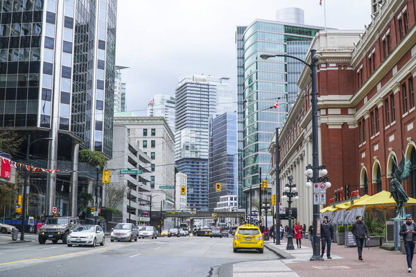 Beautiful street view in Vancouver downtown - CANADA