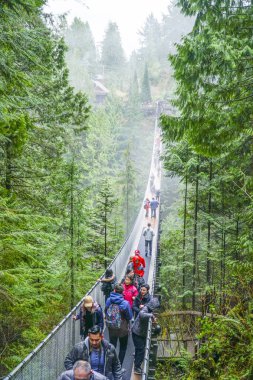 Ünlü Capilano Asma Köprüsü Kanada - Vancouver - Kanada - 12 Nisan 2017