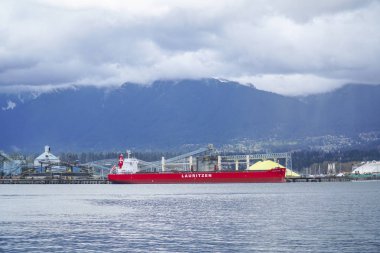 Büyük gemi Vancouver liman - Vancouver - Kanada - 12 Nisan 2017