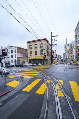 Teleferik parça San Francisco kenti - San Francisco - California - 18 Nisan 2017